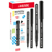 Маркер для дисков "deVENTE" капиллярный 0,5мм черный 5041800/12/Китай