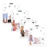 Набор обложек -12 шт 212х347мм 80 мкм ErichKrause® Fashion Girls для тетрадей и дневников 55188/12/