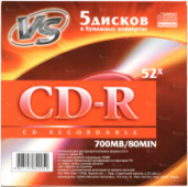 Диск VS CD-R 80min/700MB конверт ( цена за 1 диск) Диск VS CD-R 80min/700MB конверт ( цена за 1 диск)