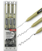 Линеры 3шт DH-16 черные 0.1, 0.5, 1.0мм INTELLIGENT DH-16/110/Китай Линеры 3шт DH-16 черные 0.1, 0.5, 1.0мм INTELLIGENT DH-16/110/Китай