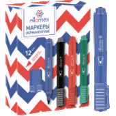 Маркер перманентный "Attomex" пулевидный  3мм синий 5043500/12/Китай