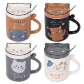 Набор посуды 3 предмета Милый котик ассорти 4 вида КОКОС 231654/Китай