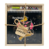 Набор скетчбук 190*190мм Kuromi + Ручка гелевая пиши-стирай CENTRUM 75505/Россия