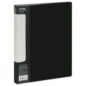 Папка А4 80 файлов 30мм 800мкм пластик черная СТАММ "Стандарт" ММ-30634/9/Россия