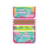 Пенал 2отд 190*105 большой печать на фольге+конгрев ФЛАМИНГО И ЛИСТЬЯ ПО-629/30/Россия