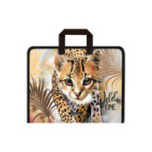 Папка A4 на молнии пластик с ручками ErichKrause® Wild Cat 48704/4/Россия
