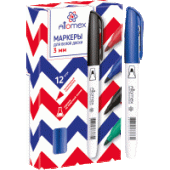 Маркер для доски "Attomex" пулевидный  3мм синий 5040702/12/Китай