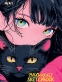 СКЕТЧБУК 64л MyArt. Maxi Pocket. Девочка с кошкой СБ64-0102/20/Россия