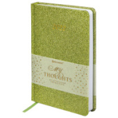 Ежедневник А5 2022г BRAUBERG Sparkle зеленый блестки 112827/Китай