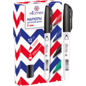 Маркер для доски "Attomex  пулевидный  3мм черный 5040703/12/Китай