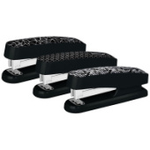 Степлер №24/6, 26/6 20л Berlingo DoubleBlack  пластик корпус черный H2028/12/Китай